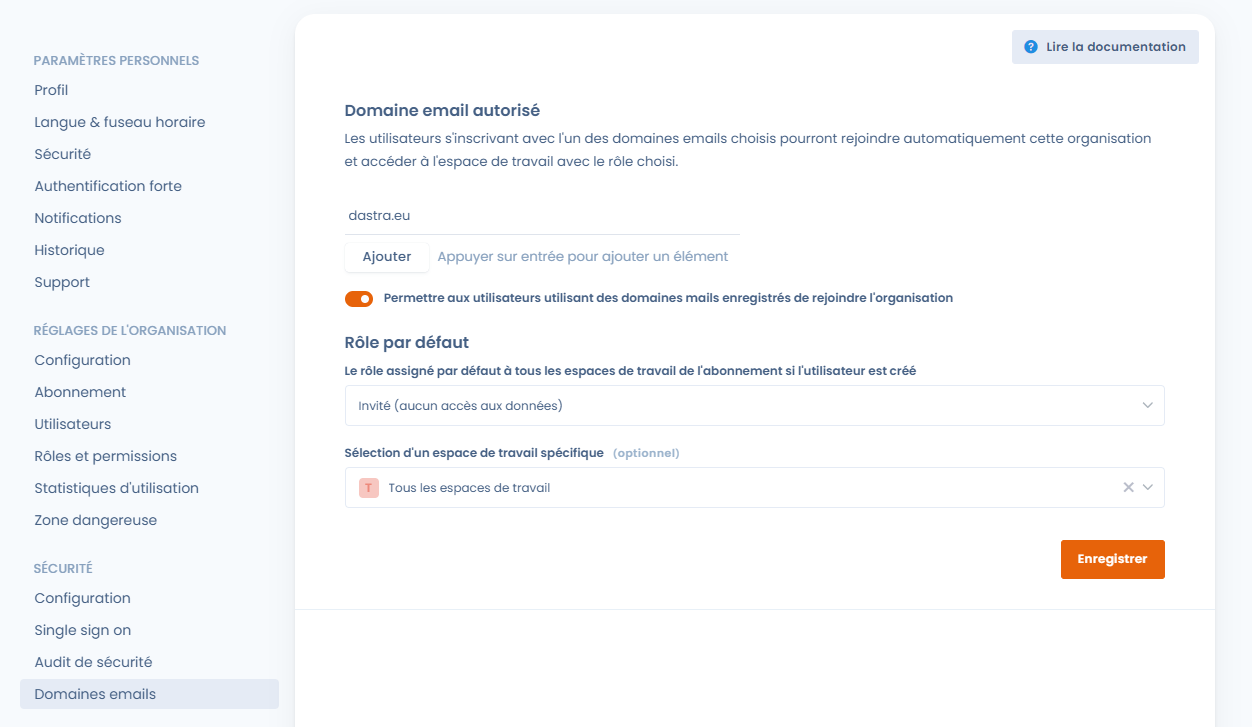 Toegang tot configuratie e-maildomeinen